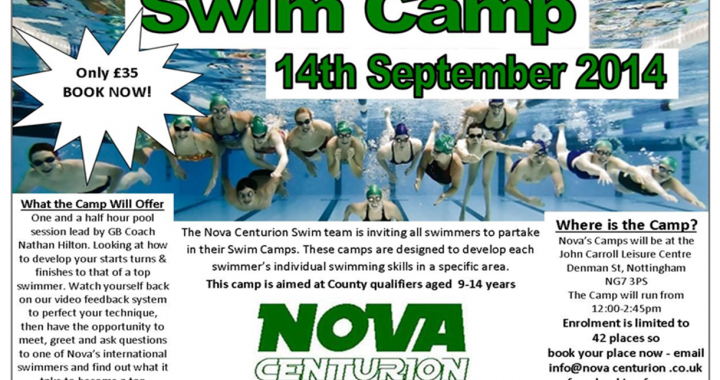 Nova Centurian Swim Camp for children aged 9 – 14